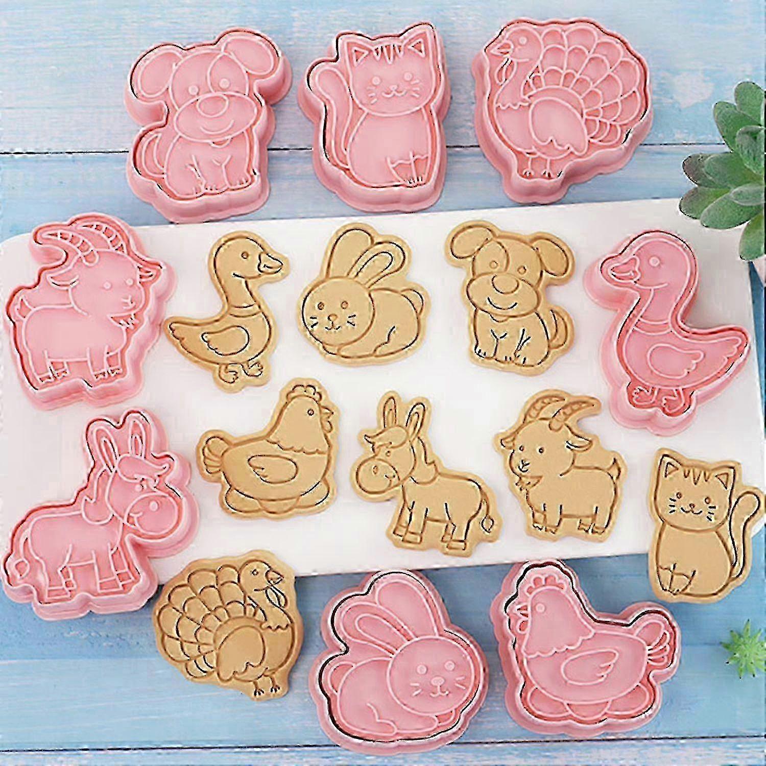 8Pcs Farm Animal Cookie Mold Set