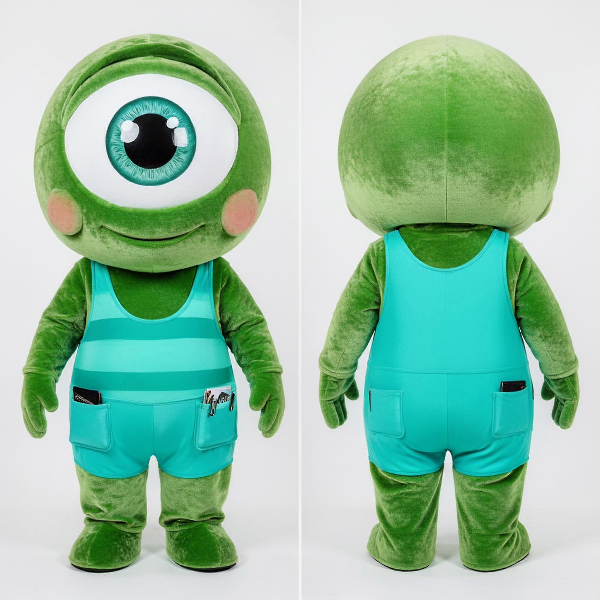 MASTICOT Emerald Green Broad Shouldered Cyclops Mascot