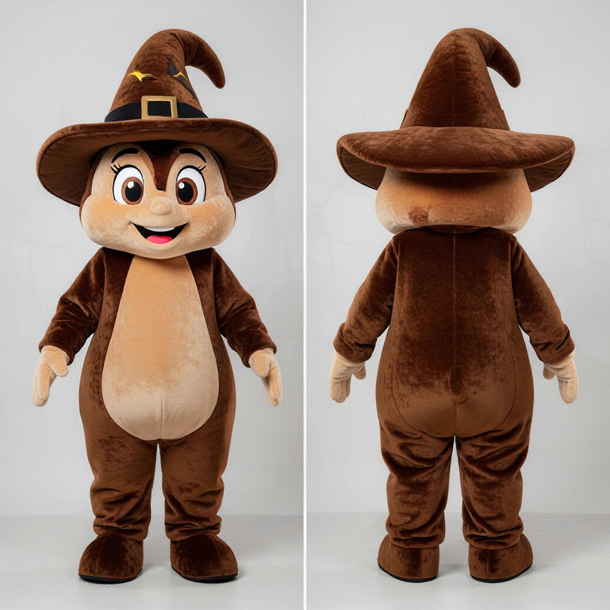 MASTICOT Brown Rounded Witchs Hat Mascot