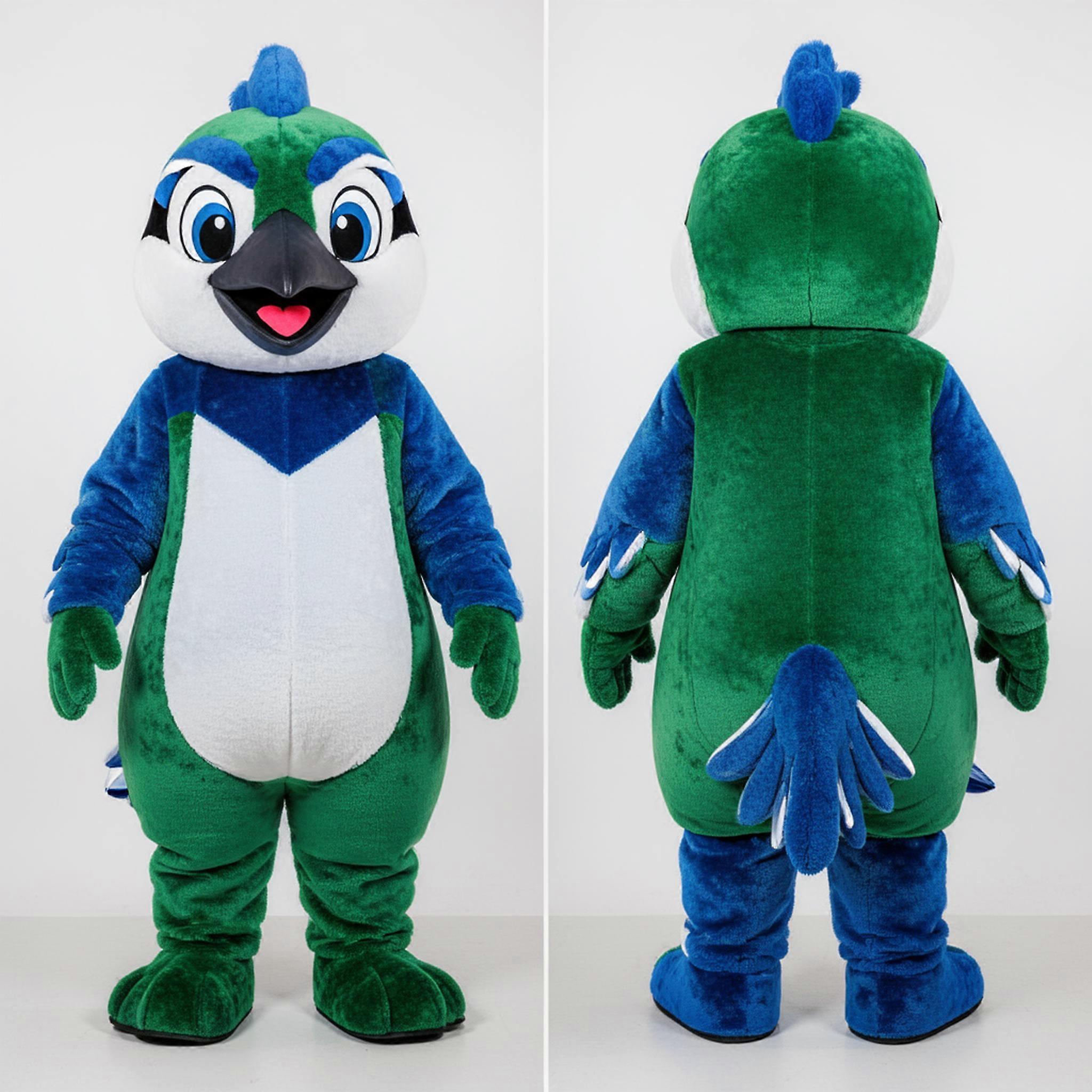 MASTICOT Forest Green Vibrant Blue Jay Mascot