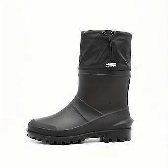 Men's Heavy-Duty High Quality PVC Rain Boots - All-Terrain Short/Ankle-High (Adjustable) with  Opening, Anti-Slip Sole for, Fishing, Camping & We