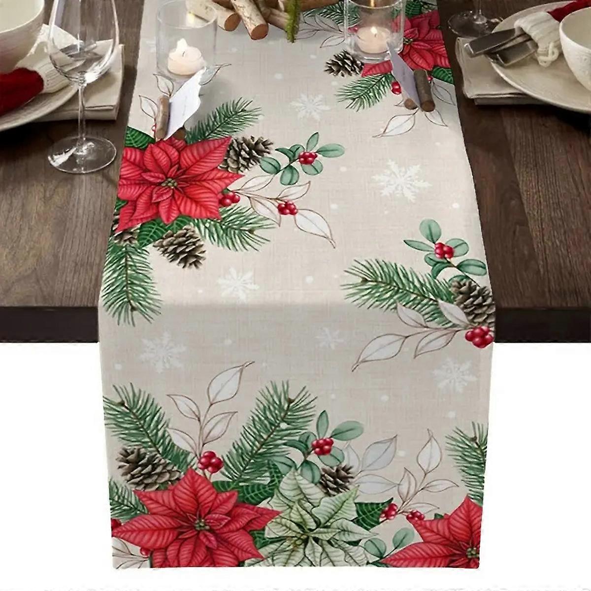 Polyester Burlap Table Runner, High-Definition Printed, Eco-Friendly Non-Fading