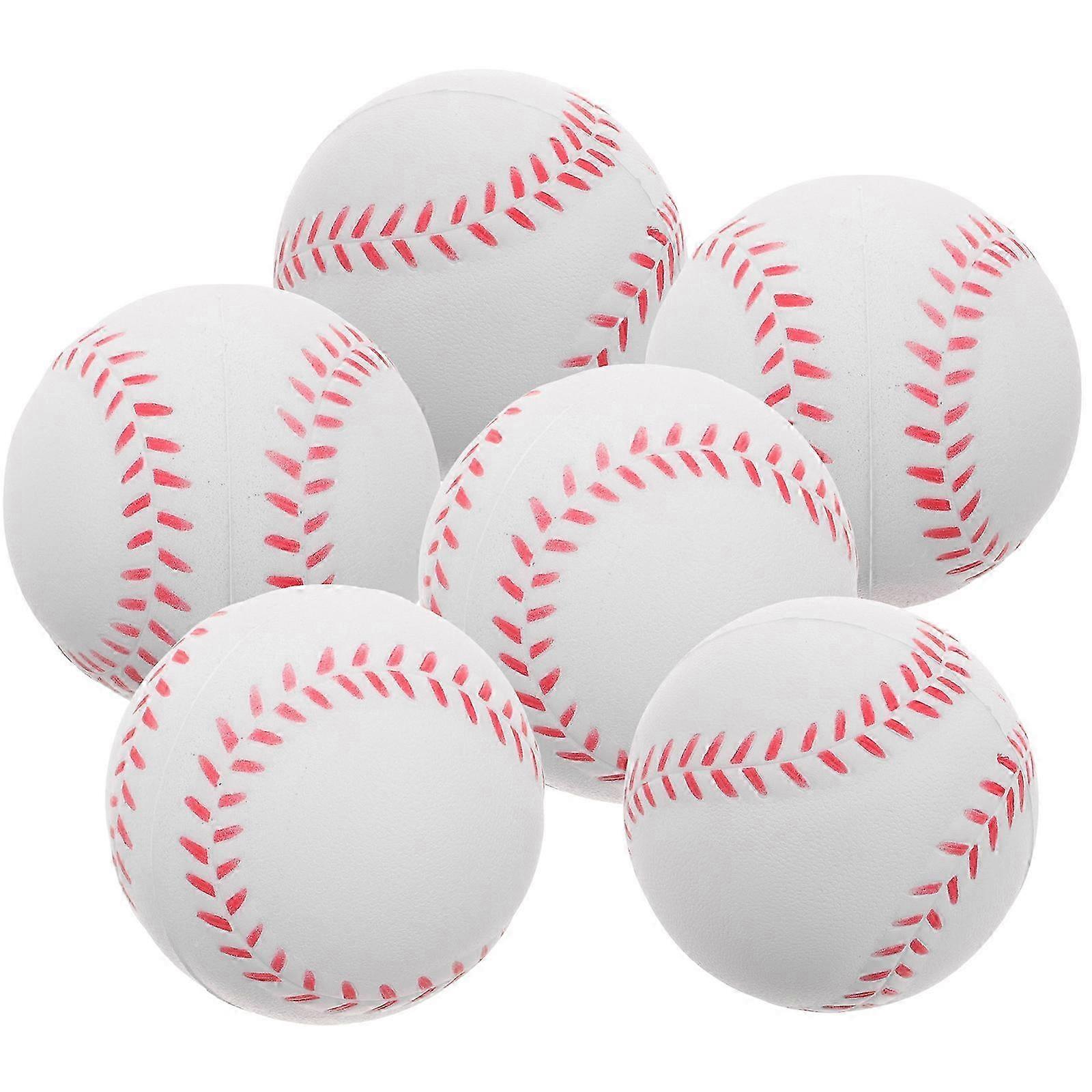 6pcs Colored Practice Ball Training Softballs PU Training Baseballs for Outdoor