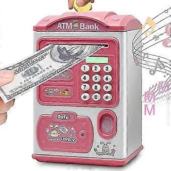 Kids Money Bank Fingerprint Password Mini ATM Electronic Coin Saving Box Toy for Birthday Christmas ryx