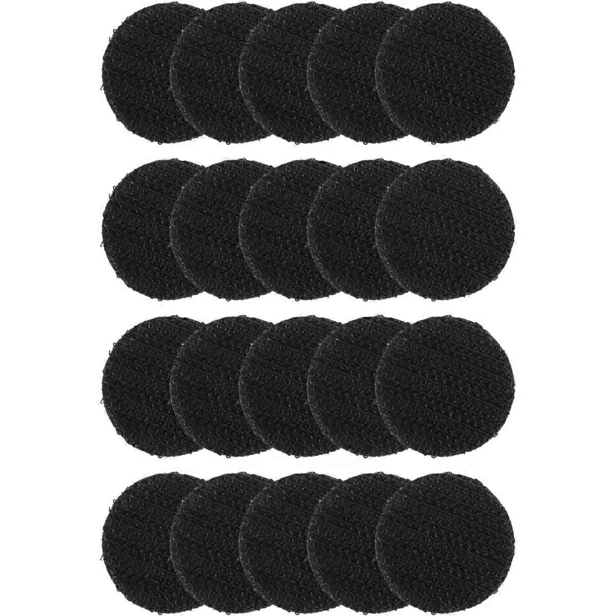 20pcs Adhesive Hook and Loop Strips Black Mounting Tape
