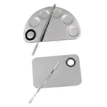 Stainless Steel Makeup Mixing Palette with Ergonomic Grip for Precise Color Blending and Nail Art-ah