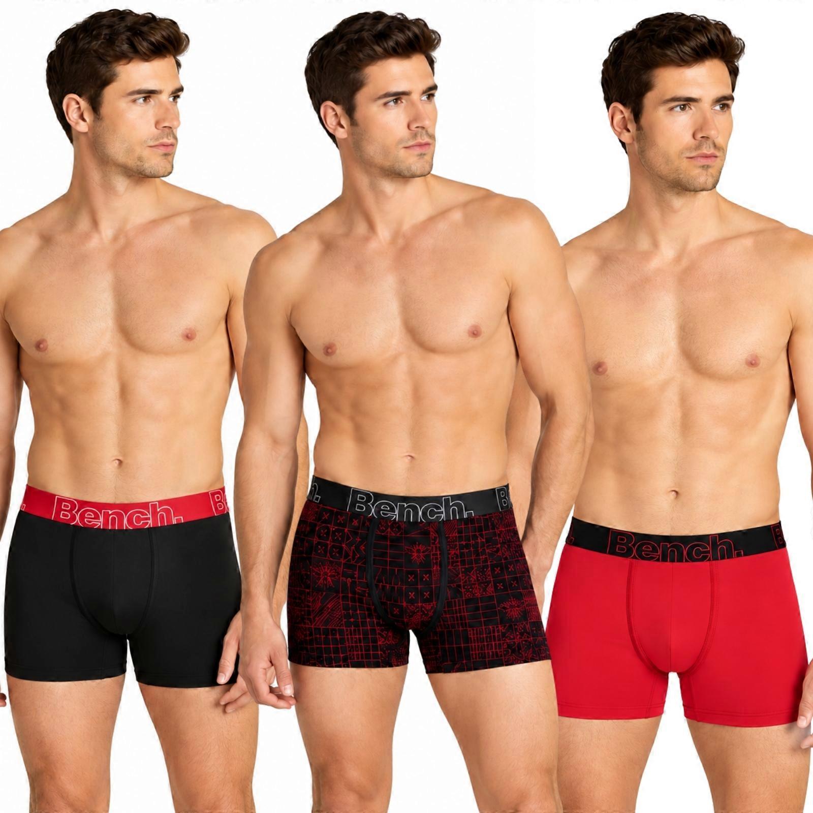 Bench Mens Earl 3 Pack Boxer Shorts