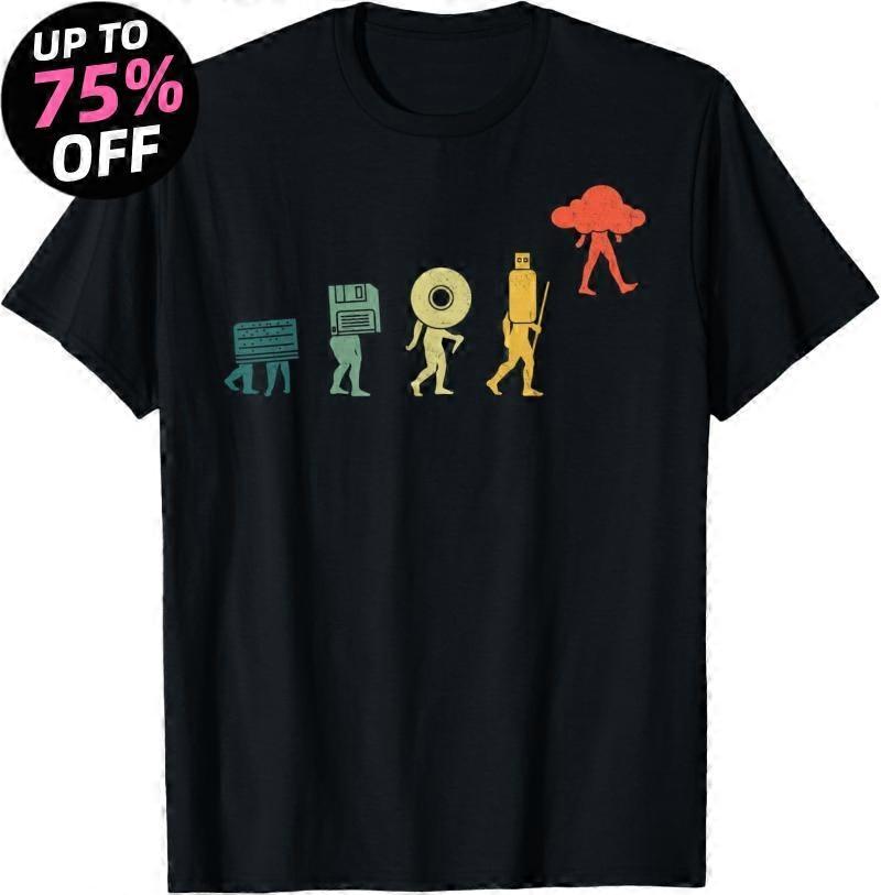 Retro Memory Evolution Programmer Programming Cloud Funny T-Shirt