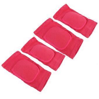 2 paia di coprischiena elastici e traspiranti, protezioni per le ginocchia adatte per l'hockey su ghiaccio, il pattinaggio, la corsa, colore rosa tenue, taglia XS.