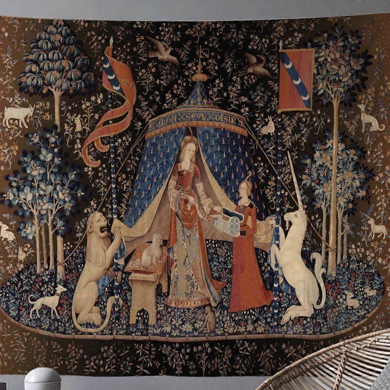 Tapestry with a Unicorn Autumn