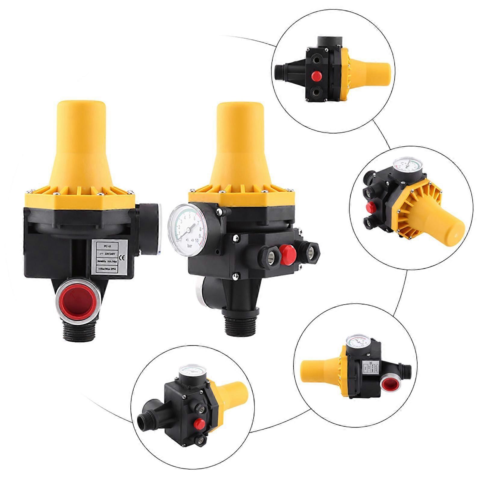 1pc Automatic Water Pump Controller 220V Electric Control Switch with Pressure Gage