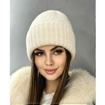 High quality rabbit hair big head circumference high elastic wool hat women's autumn and winter face small knitted hat
