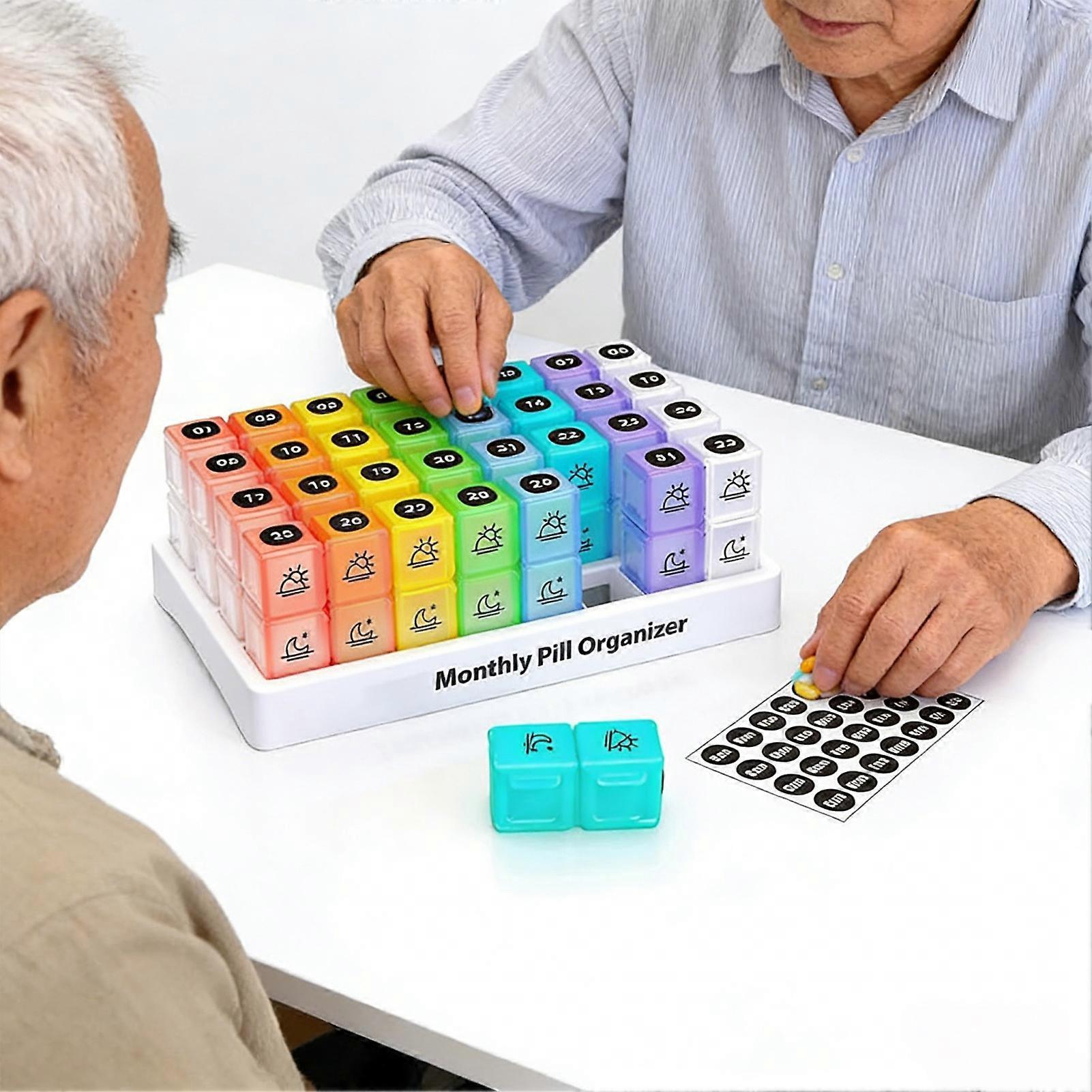 31 Day AM PM Pill Organizer Compact