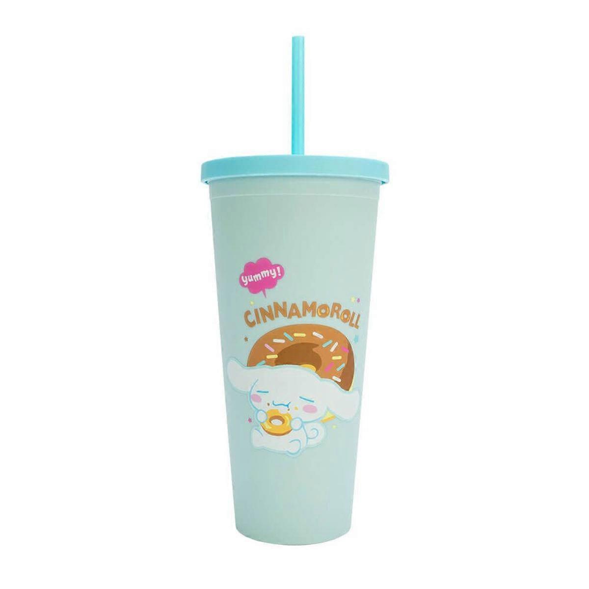 Hello Kitty Cinnamoroll Durable Character Drinkware Mug with Straw 600ml 28cm
