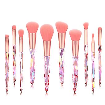 Make-up Pinsel Set, 10 Stück Kristall Make-up Pinsel Synthetische Borsten