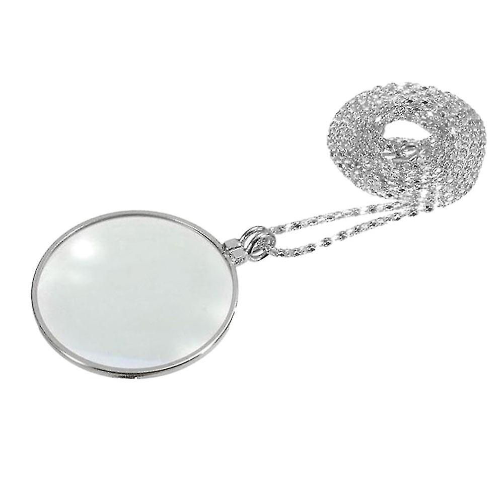 Monocle 5x Magnifier Magnifying Glass Pendant Zinc Alloy Chain Necklace For Older Reading