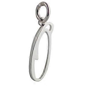 Silver 21x8mm plain Palace script Initial O Pendant