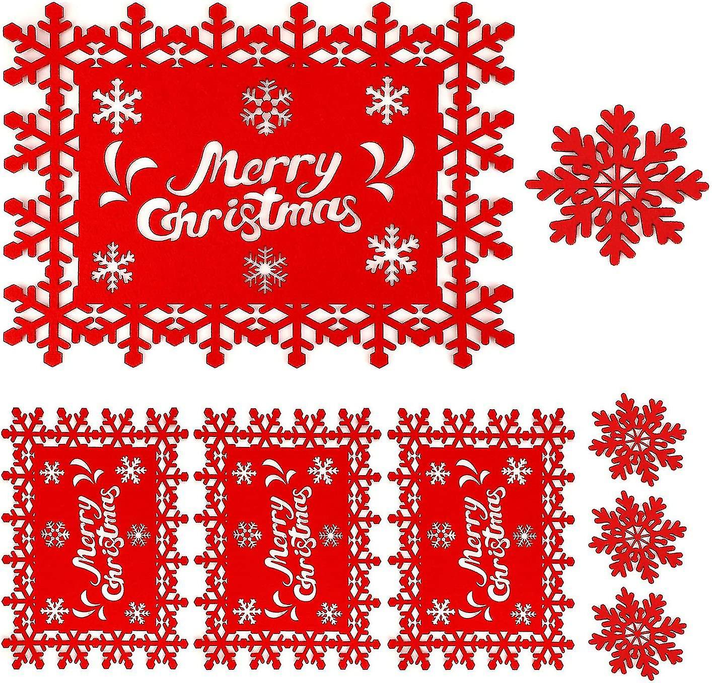 8-piece Set Of Christmas Table-use Coasters, Washable Dining Table Set