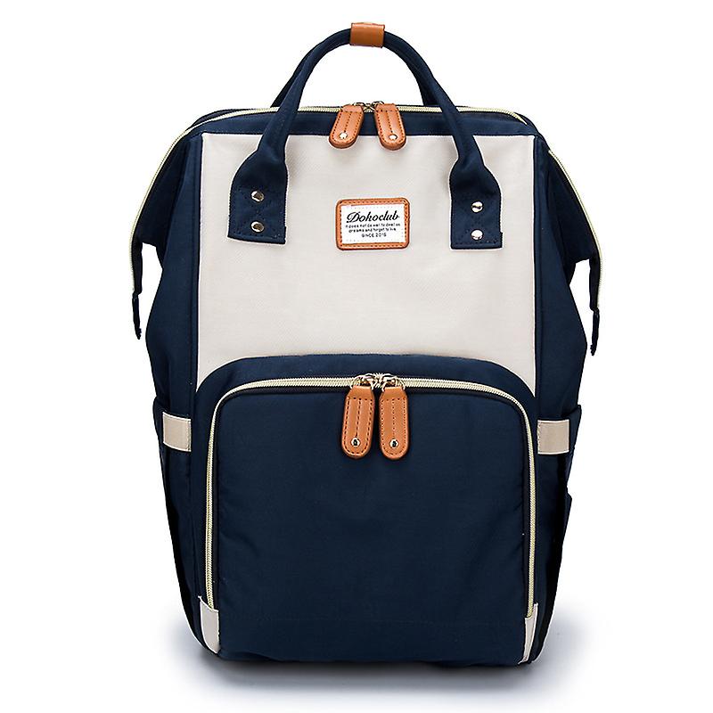 Color Blocking Diaper Bag Large Capacity Backpack Mummy Bag Style03