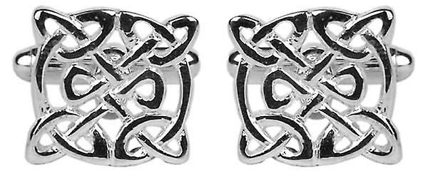 David Van Hagen Circular Celtic Cufflinks - Silver