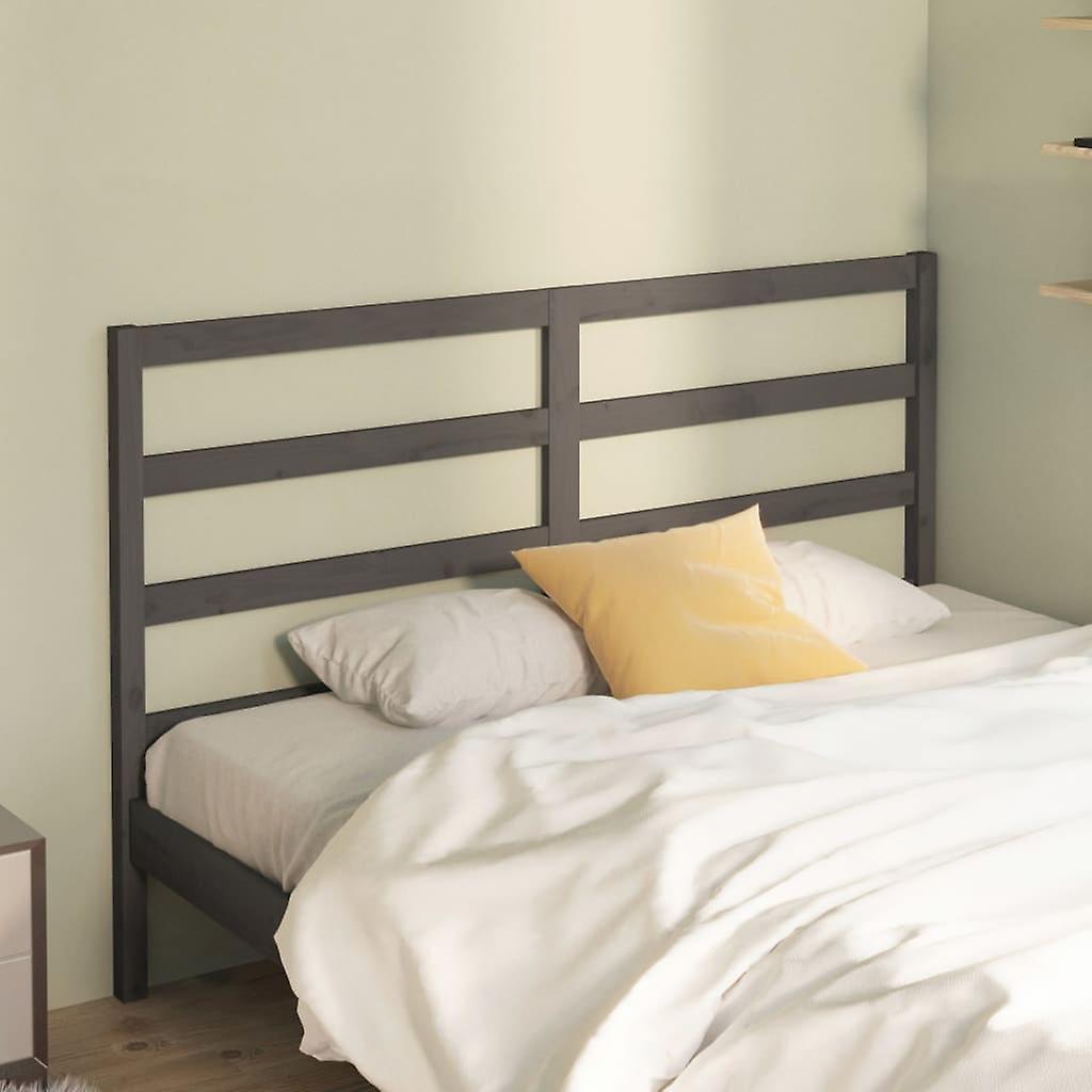 Headboard Grey 166x4x100 cm Solid Pine Wood