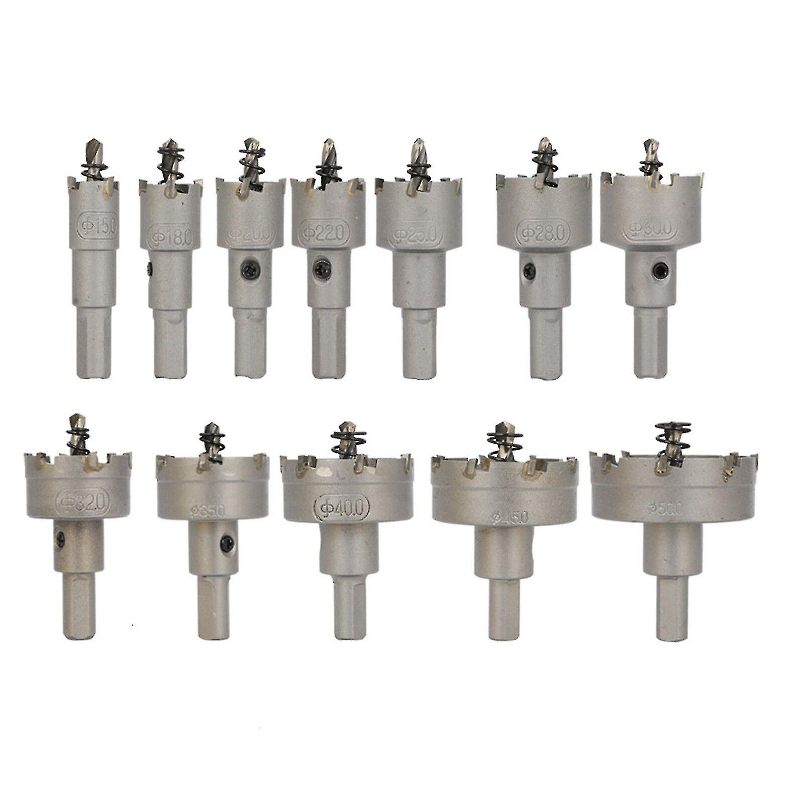 Lochsäge Bits Set 12 Stück Metall Reibbits Mittelklasse Legierung Lochöffner