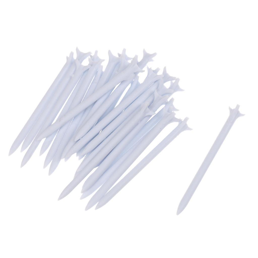 25 Pieces Durable 82mm Plastic Golf Tees Set Golf Accessories White