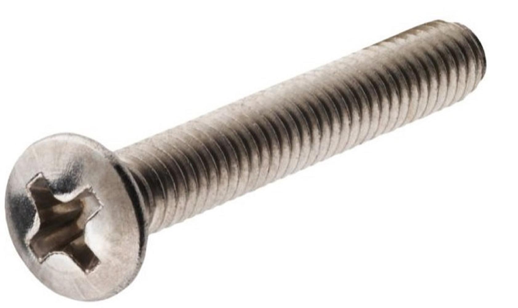 Hillman 882004 Stainless Oval-head Phillips Machine Screw 1/4"-20 x 1" 2 Pack