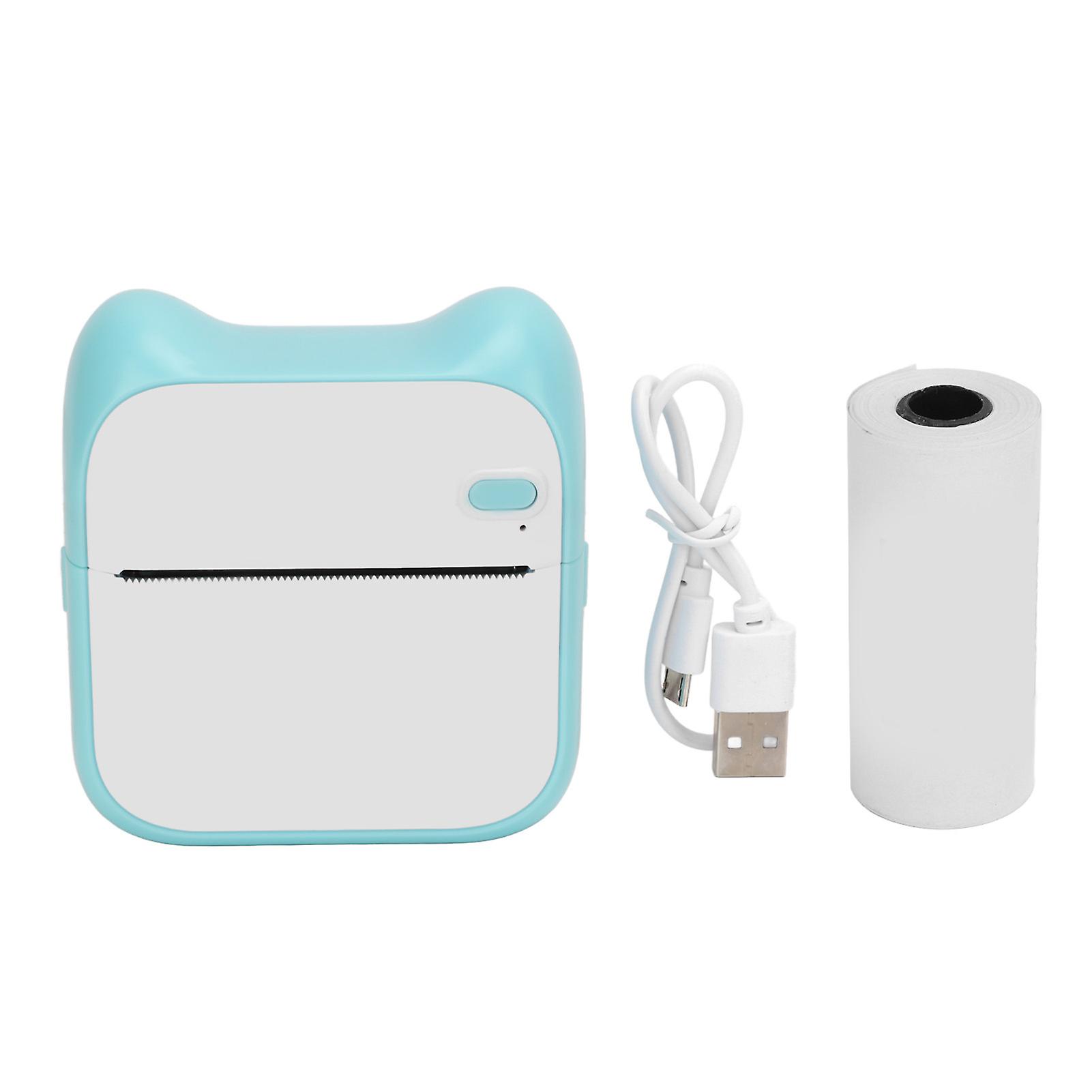 Back to School Supplies Pocket Wireless Bluetooth Printer Wrong Question Printer 203DPI USB Charging Portable Printer Picture Printer Blue