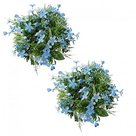2-pack candle sleeves for block candles with blue flowers