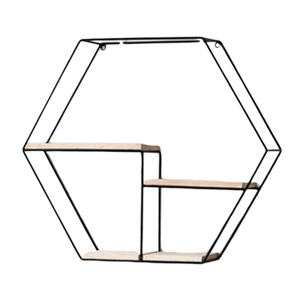 ZHOUBA Metal Wooden Storage Rack Wall Hanging Book Figurines Flower Pot Display Shelf