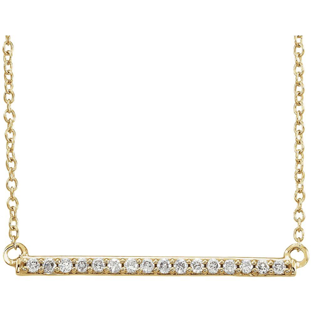 H+ 14k or jaune 0,17 dwt diamant barre collier pendentif-collier pour femme