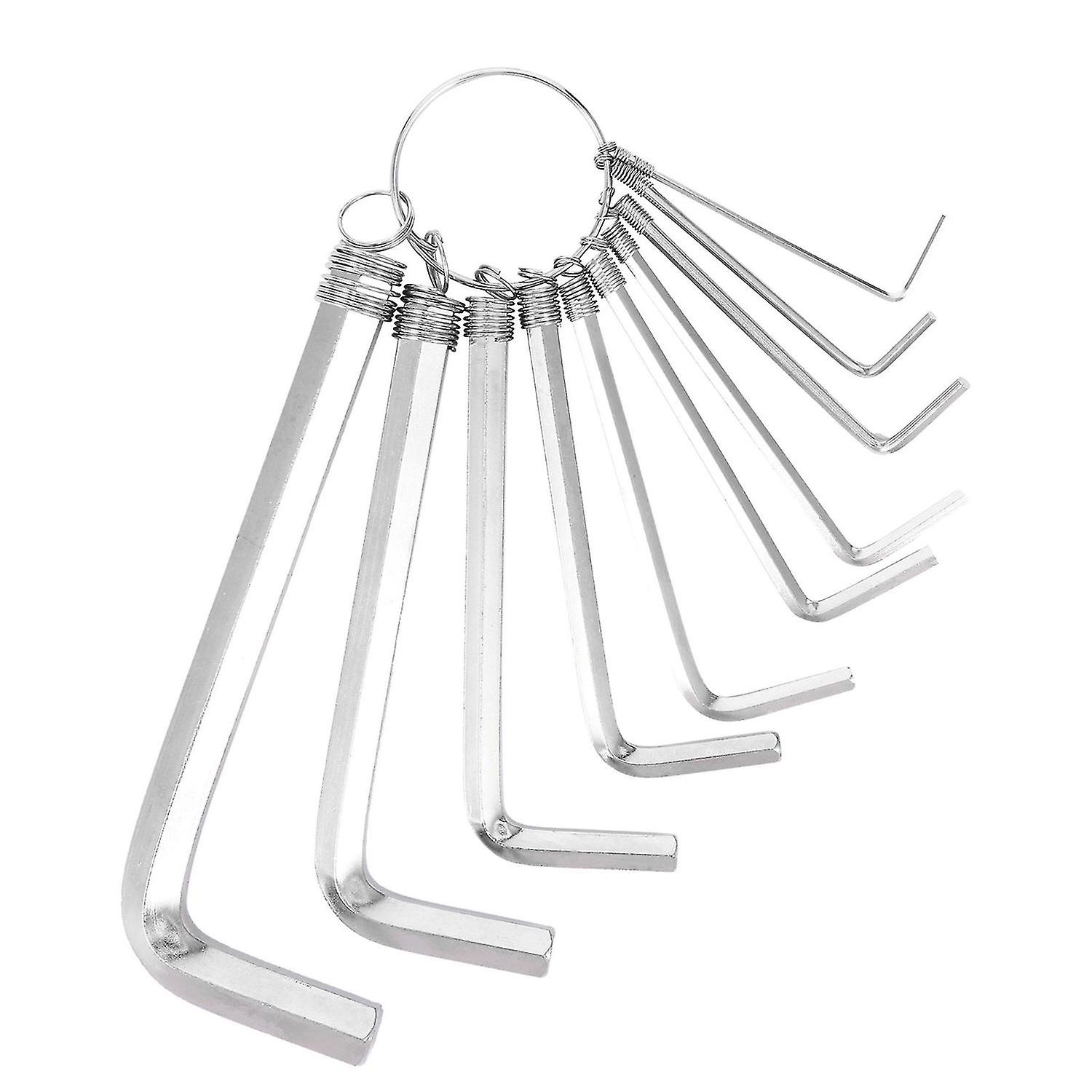 10pcs Hex Wrench Durable Multipurpose L-type Steel Key Chain Allen Key Wrench For Bedroom Office Liv