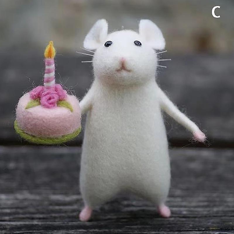 1 قطعة عيد الميلاد هالوين الماوس مع اليقطين اليدوية اليدوية الصوف شعر الماوس