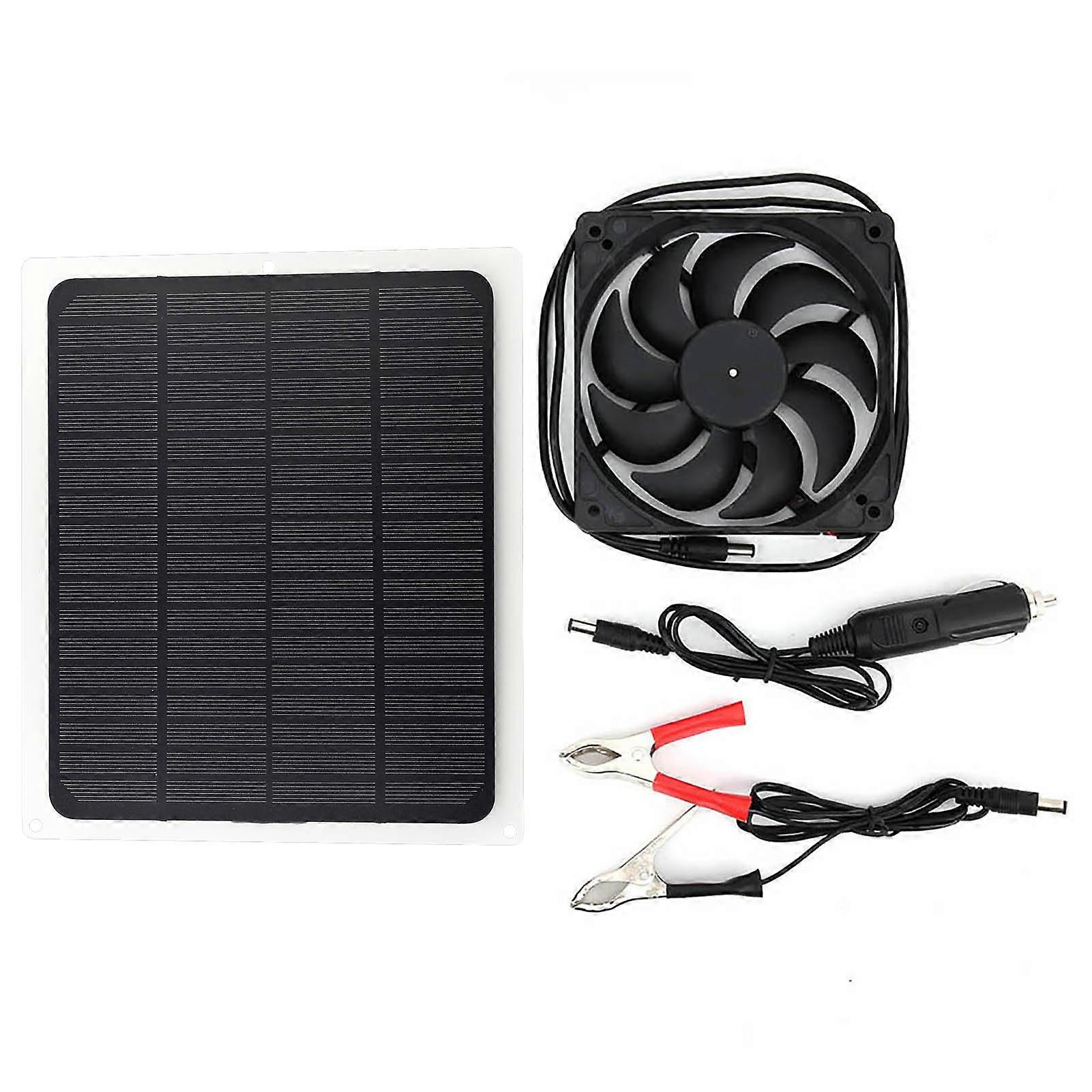 10W 12V Solar Panel Power Generation Panel Battery Charger USB Output Pet Exhaust Fan