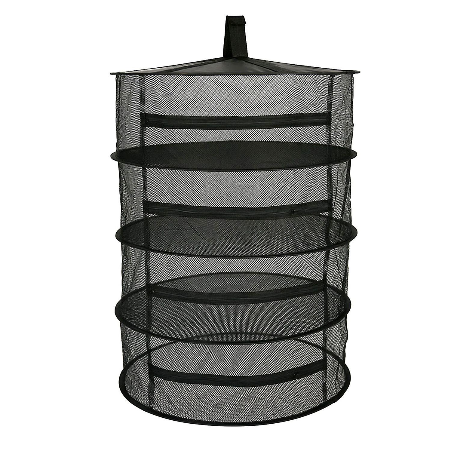 Hanging Basket 4 Layers with Zipper Folding Dry Rack Herb Drying Net Dryer Bag Mesh For Herbs Flower