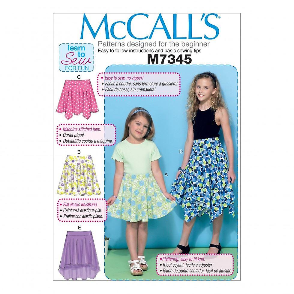 McCalls Sewing Pattern 7345 Kids CCE (3-4-5-6)
