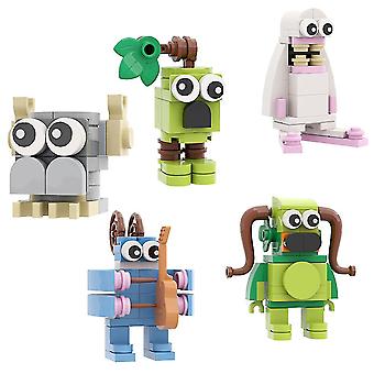 5pcs / set Il mio coro di canto Building Blocks Giocattoli Set Cute Song Monsters Figure Mattoni Giocattolo fai-da-te per bambini Regalo di compleanno