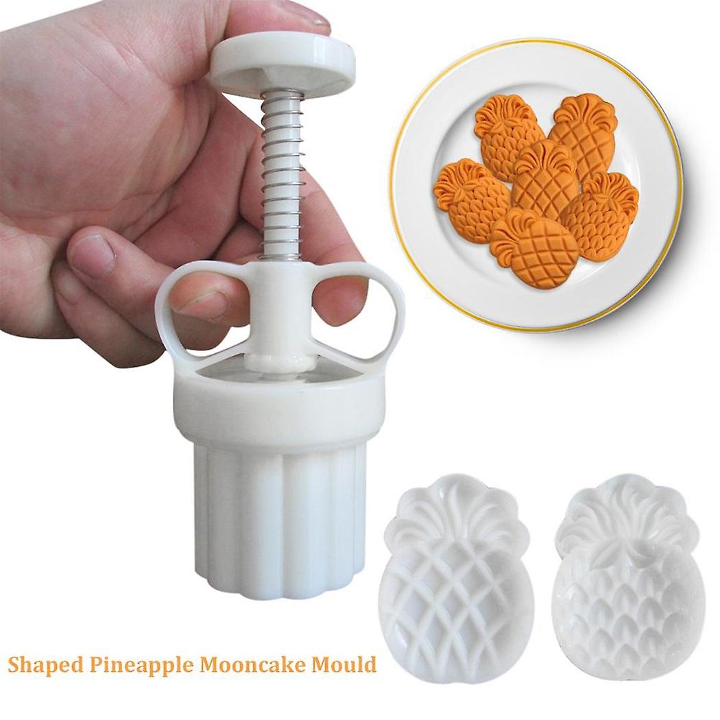 3Pcs/Set Plastic 50g Hand-pressure Moon Cake Mould with Pineapple Pattern Mold