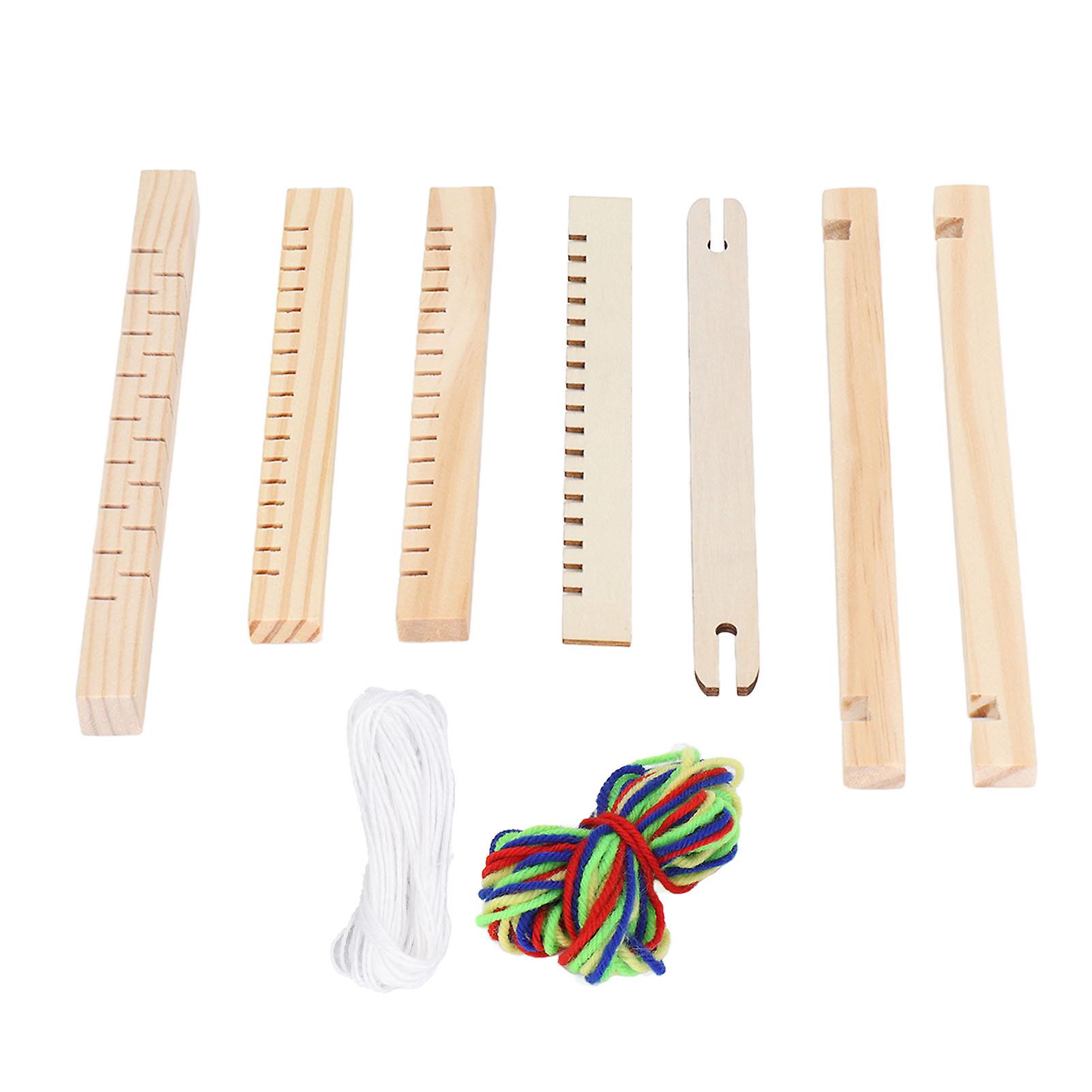 Kids Weaving Loom Kit Wooden Easy Operation for Beginners, Hand Eye Coordination Craft Toy, Durable Wood Weaving Frame for Arts and Crafts