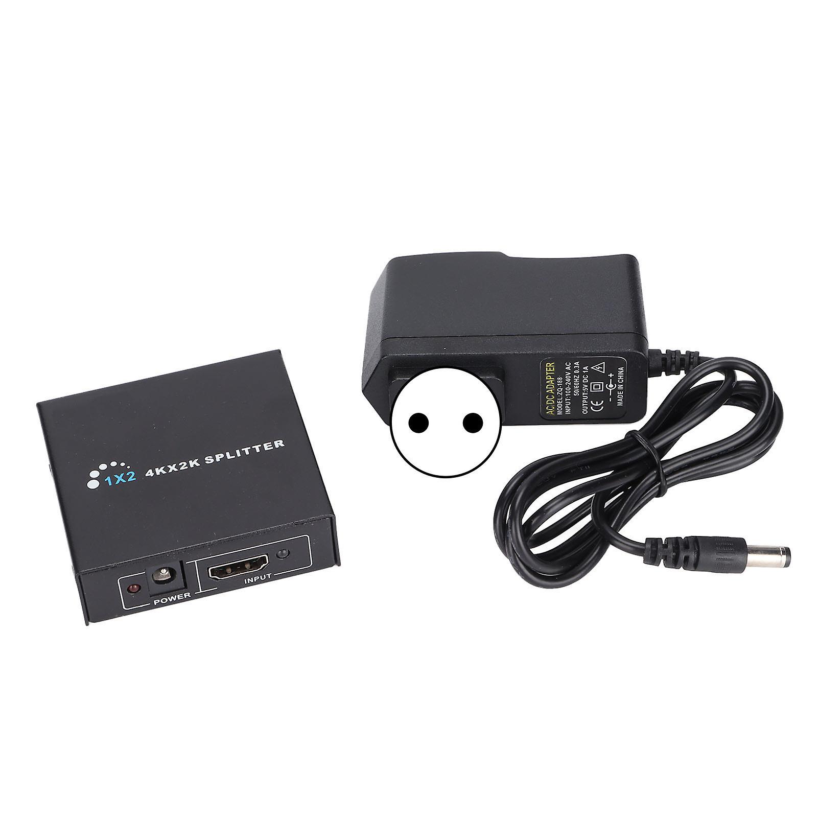 HD Multimedia Interface Splitter 1 in 2 Out Extender for Monitors LCD-TV Computers 100‑240VEU Plug