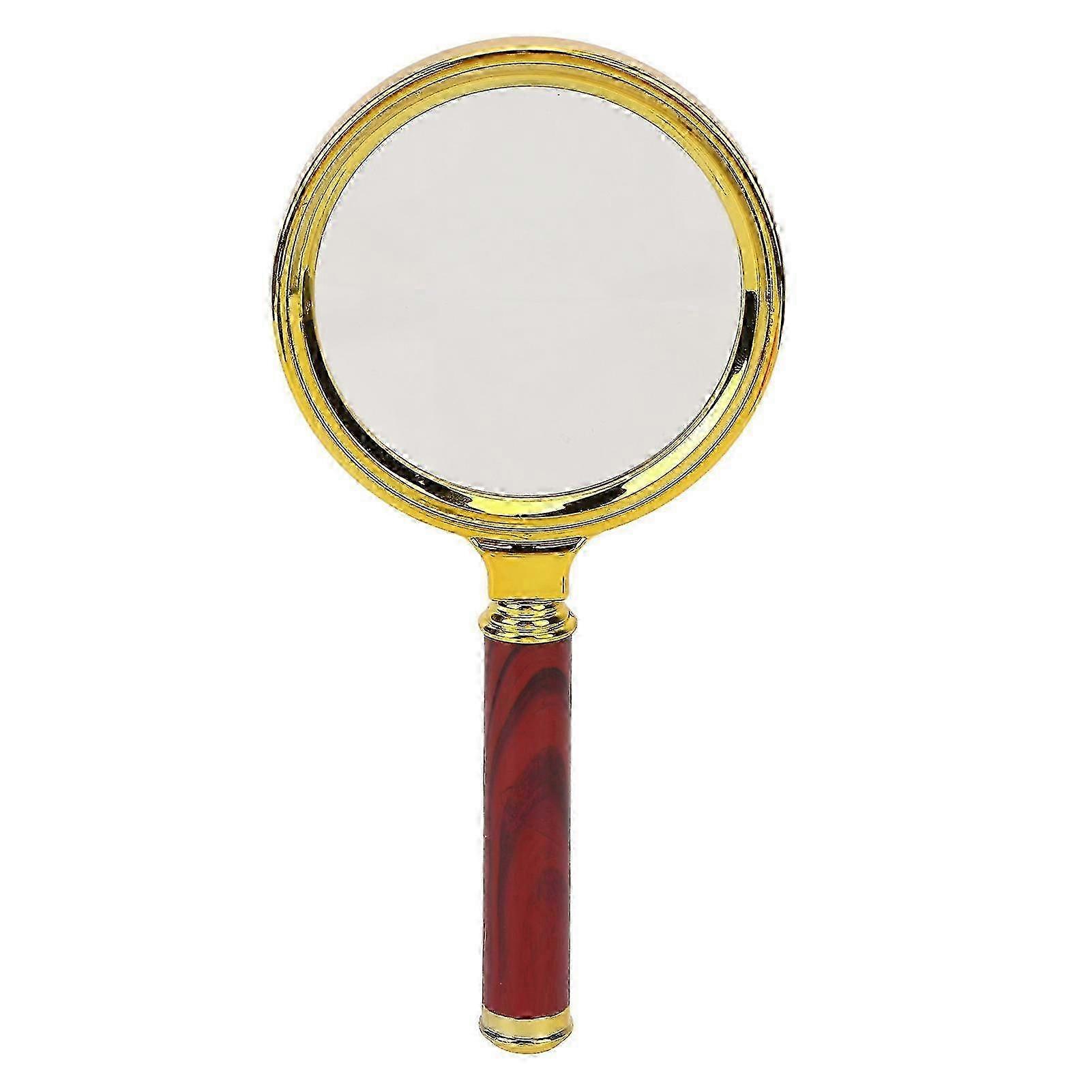 Vintage-Style Magnifying Glass, 7X Handheld Reading Magnifier with Antique Mahogany Handle, Ergonomic Design for Clear, Distortion-Free Images, Wide