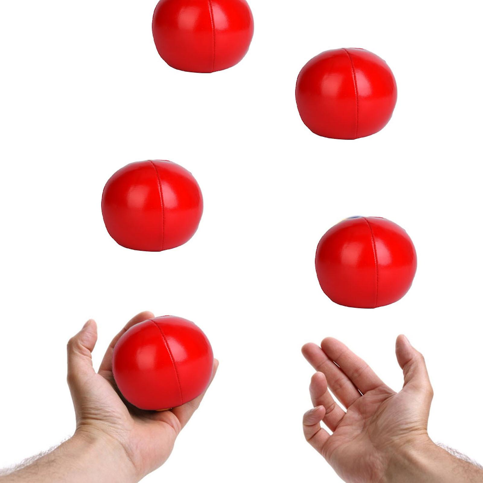 3 Pcs PU Juggling Balls Set for Beginners & Professionals, 6.3cm, Red