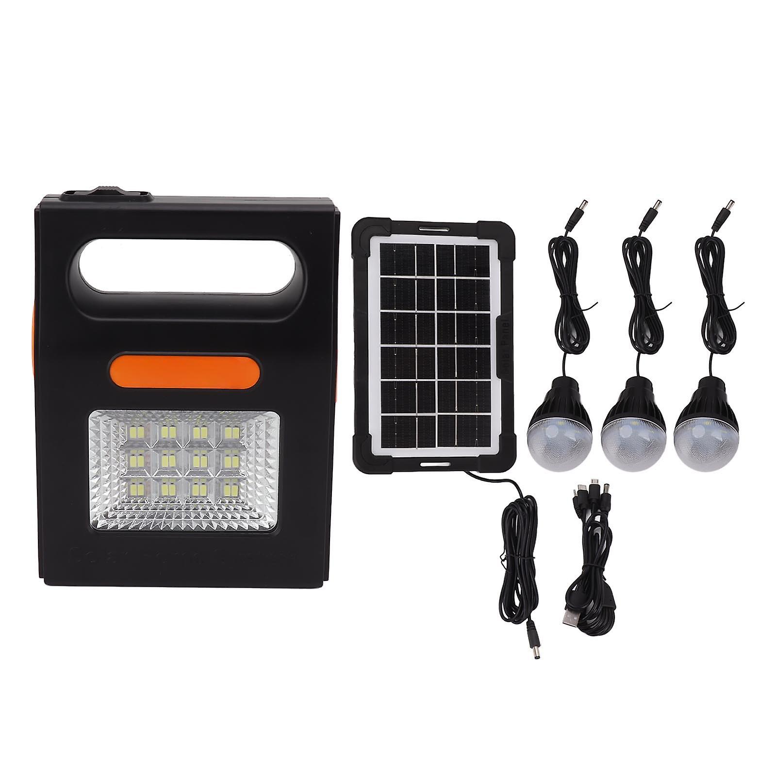 Solar Generator Lighting System with Solar Panel 3m Cable LED Light 6000mah Lighting Charging Generator Power System
