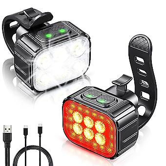 Bike Light Set Super Bright,Bike USB Rechargeable LED Light,Bike Light for Night Riding,Bike Front
