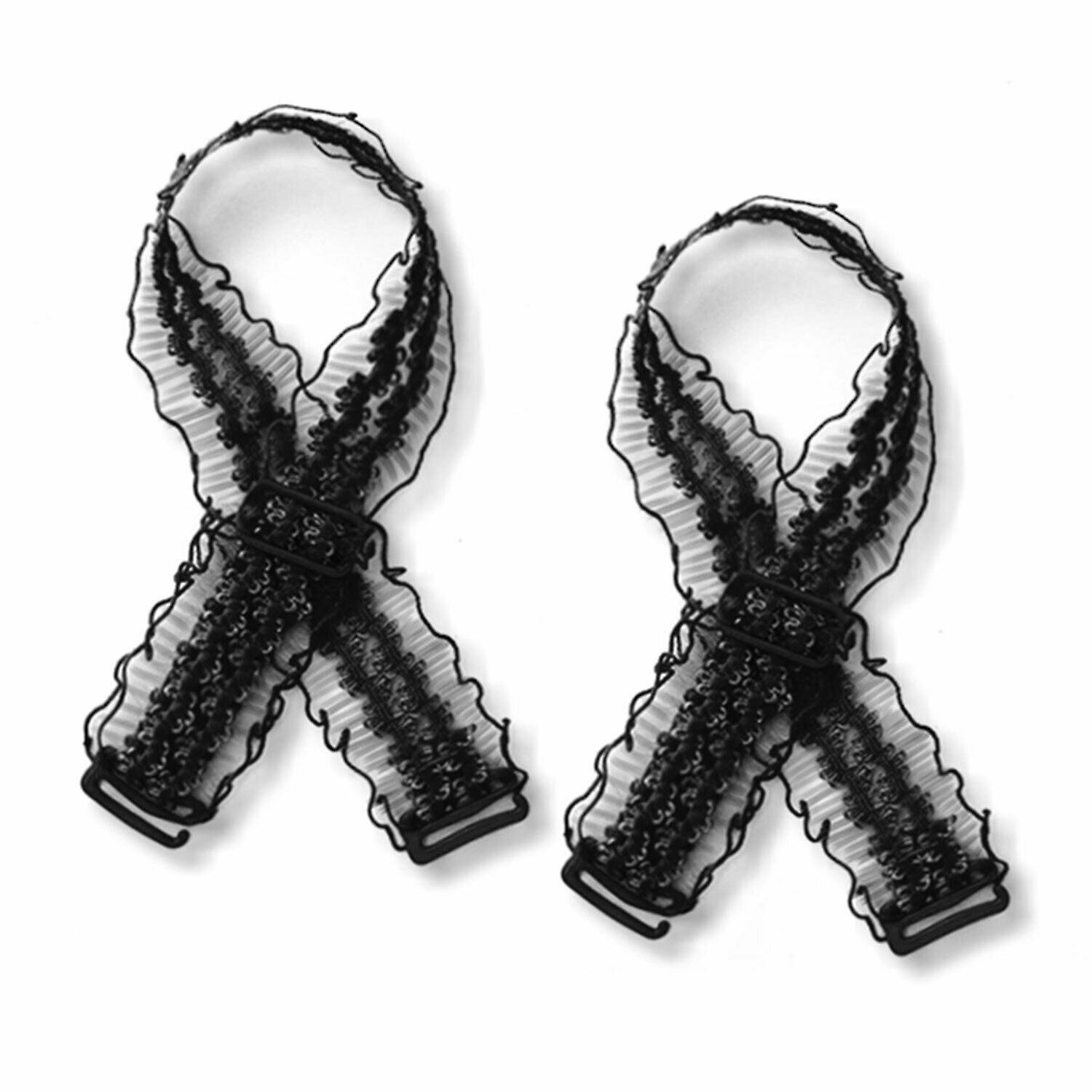 Flo Invisible Shoulder Lace Adjustable Bra Strap - One Pair Black