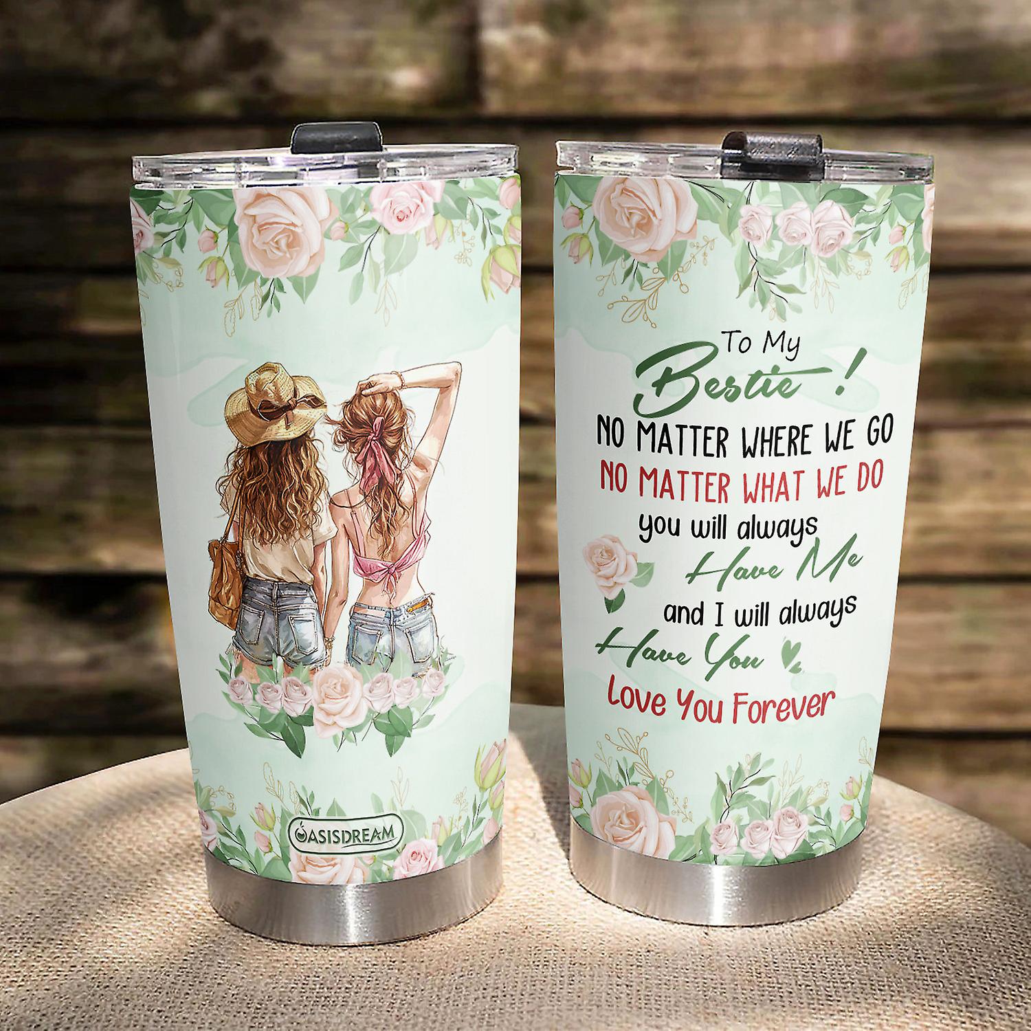 Oasisdream Girls Print Tumbler 20oz Stainless Steel Insulated Coffee Cup