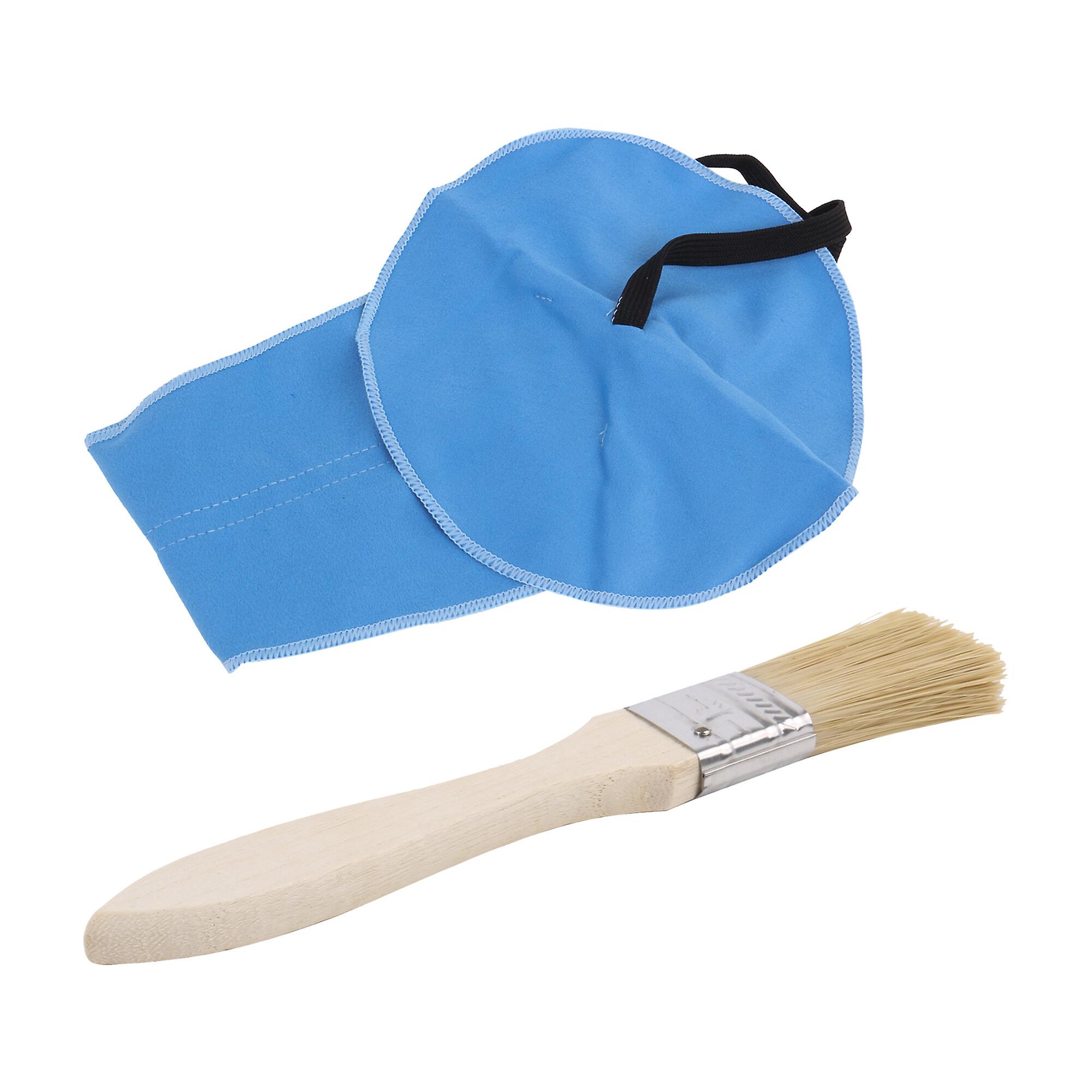 2Pcs Sax Microfiber Cloth & 1Inch Flat Paint Brush w/ Thickened Wood Handle