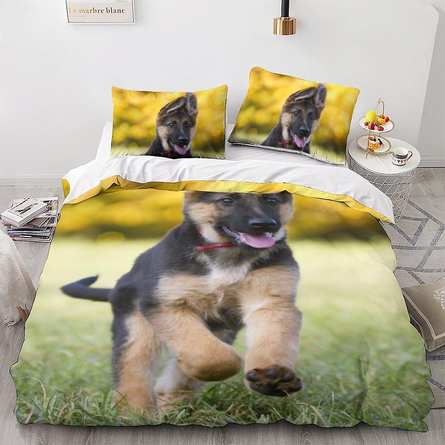Paw German Shepherd Pattern Print Duvet Cover Bedding Set
