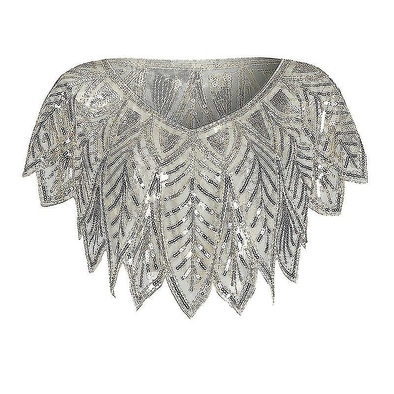 Women's Vintage Evening Cape 1920s Sequin Beaded Shawl Wraps